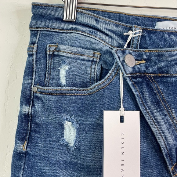 NEW Risen Los Angeles High-Rise Crossover Tapered Denim Jeans RDP5060 Size 15/32 - Picture 7 of 16